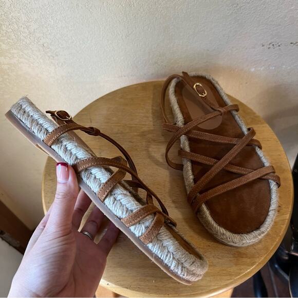Brochu Walker Dawson Espadrilles Strappy Suede Leather Sandal Womens Size 7 - Picture 9 of 9
